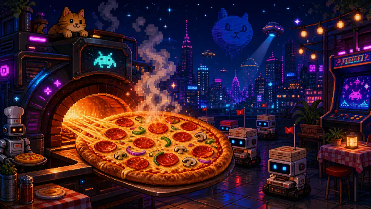 Pixel-art illustration for “Pizza Day”
