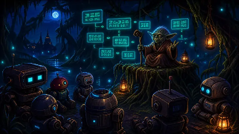 Pixel-Art-Illustration zu „Sprich-wie-Yoda-Tag“
