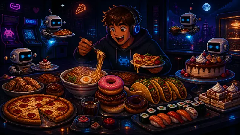 Pixel-Art-Illustration zu „Iss-was-du-willst-Tag“