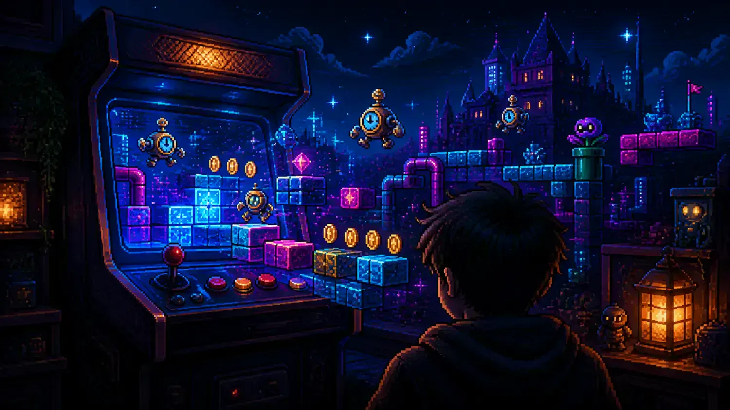 Pixel-art illustration for “Super Mario Day”
