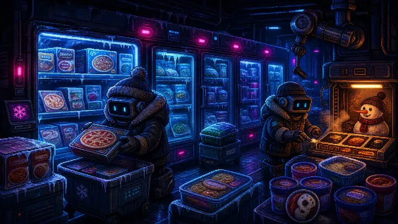 Pixel-Art-Illustration zu „Tag der Tiefkühlkost“