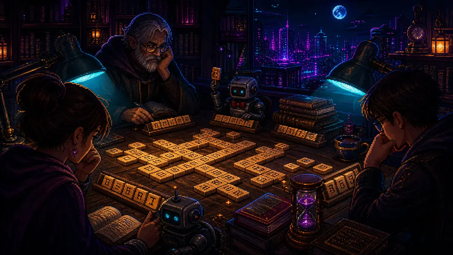 Pixel-Art-Illustration zu „Scrabble-Tag“