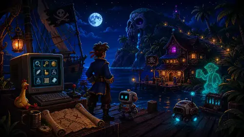 33 Years of Monkey Island: Why the Adventure Became a Classic Pixel-art illustration for “33 years of Monkey Island”